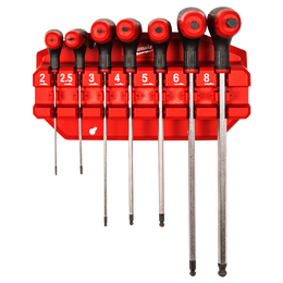 7 PC Hex Key Wrenches with Comfort Grip Set with Rack